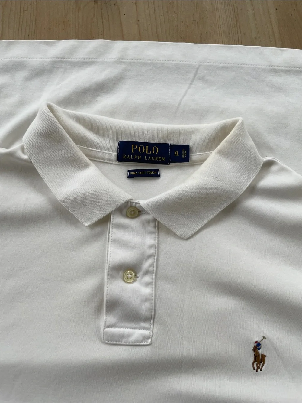 Polo Ralph Lauren White Pima Soft Touch Polo Shirt XL Pony Logo Preppy